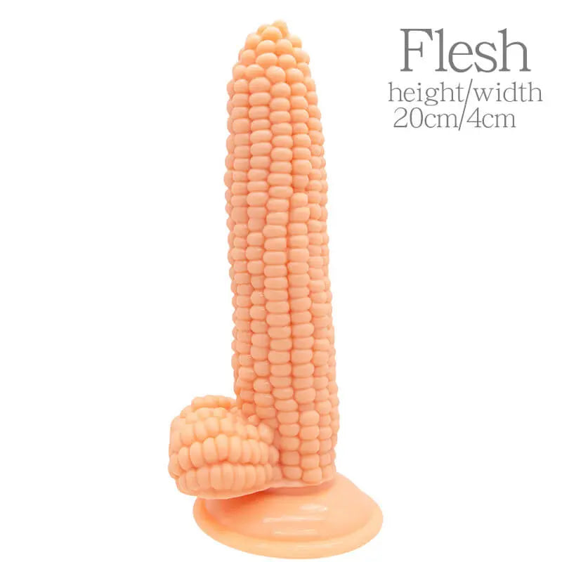 ข้าวโพดซิลิโคนจริง Dildo Anal ปลั๊กดูดถ้วยผัก Dildo เพศของเล่นสำหรับผู้หญิงช่องคลอดนวด G-Spot masturbator ดี - buysextoyth