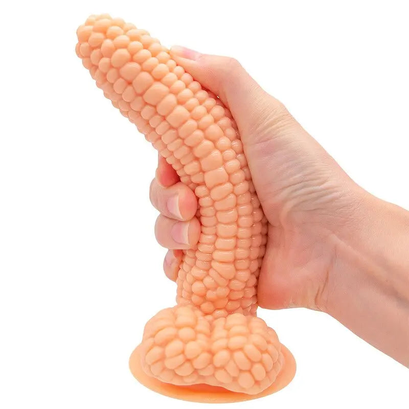 ข้าวโพดซิลิโคนจริง Dildo Anal ปลั๊กดูดถ้วยผัก Dildo เพศของเล่นสำหรับผู้หญิงช่องคลอดนวด G-Spot masturbator ดี - buysextoyth