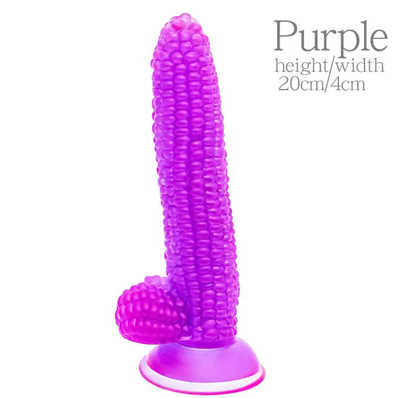 ข้าวโพดซิลิโคนจริง Dildo Anal ปลั๊กดูดถ้วยผัก Dildo เพศของเล่นสำหรับผู้หญิงช่องคลอดนวด G-Spot masturbator ดี - buysextoyth