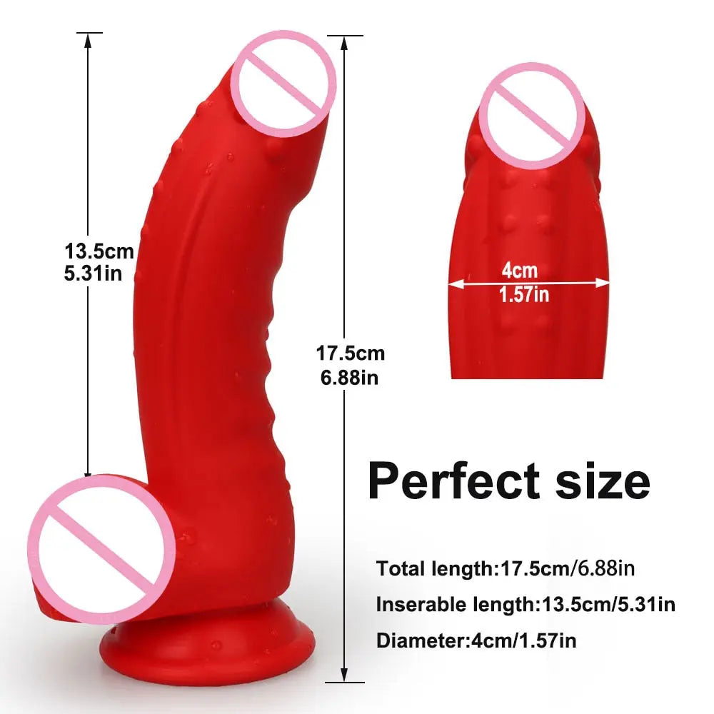 สีแดง Dildo Anal Sex-ของเล่น Masturbator สำหรับผู้หญิงเกย์ Liquid Dildos ซิลิโคนดูดถ้วย Butt Plug Anus Sex ของเล่น vagina Stimulator - buysextoyth