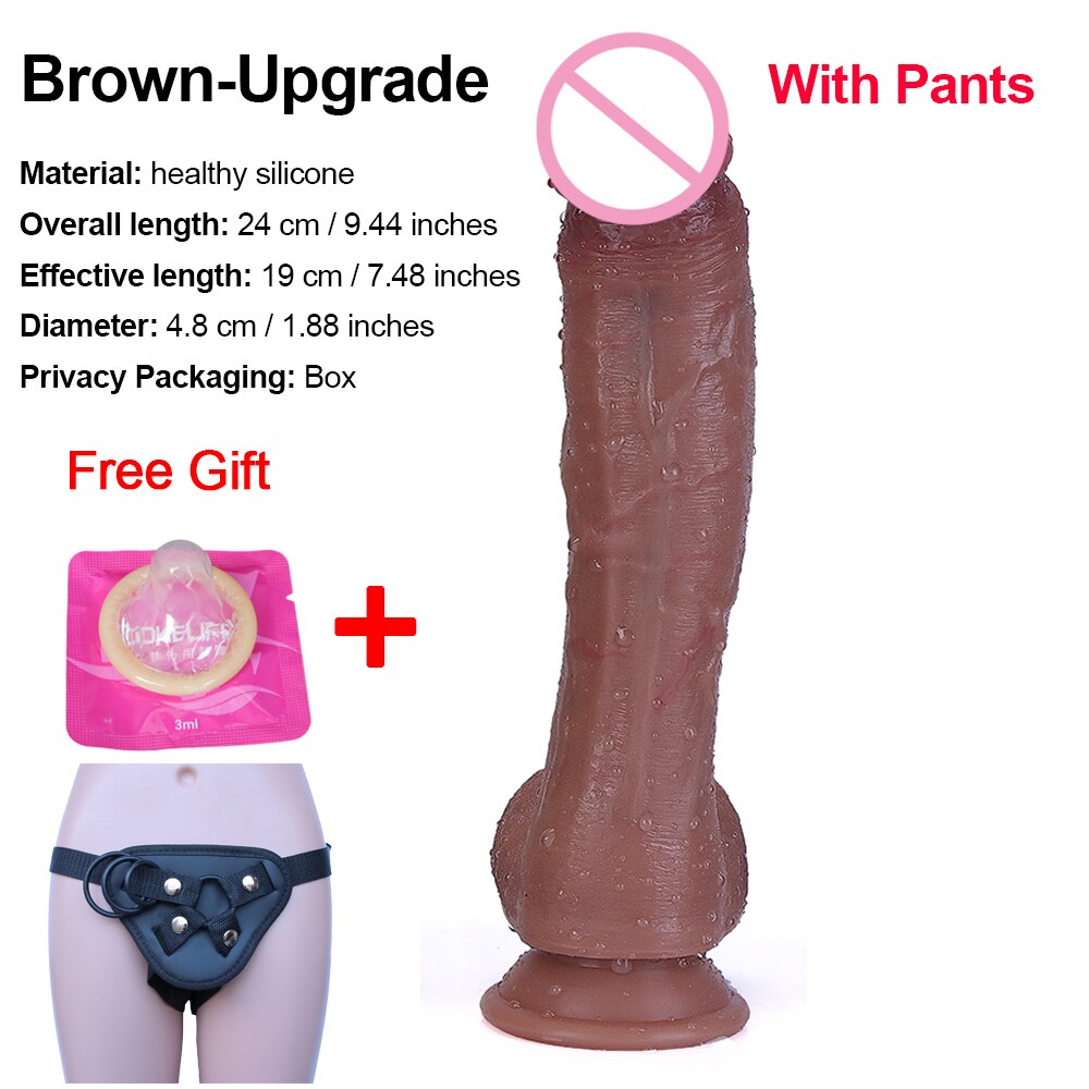ผิวสีดำจริง Dildo นุ่มเซ็กซี่ขนาดใหญ่อวัยวะเพศชายที่สมจริง Cock หญิง Masturbator G-Spot Anal Sex ของเล่นสายรัดขนาดใหญ่ Dick สำหรับสตรี - buysextoyth