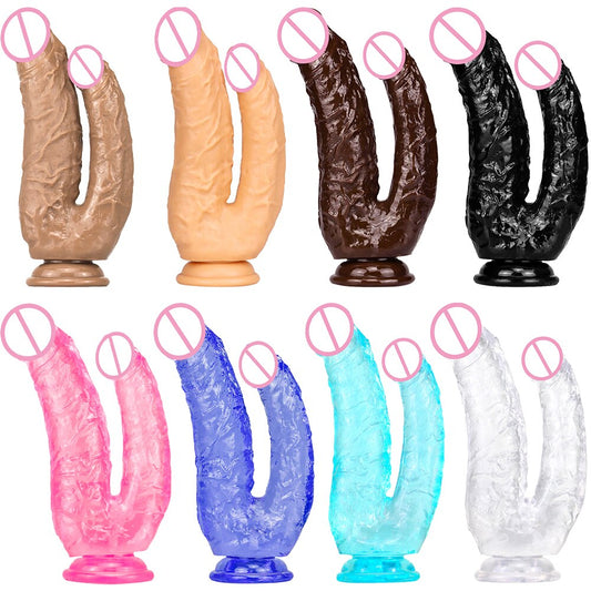 ดูดถ้วยคู่ Dildo Femme Sexshop Buttplug เลสเบี้ยน Jouet Sexuel สำหรับผู้ใหญ่ Sextoy อวัยวะเพศชายเกย์พระเจ้า Gode เร้าอารมณ์ Dick Anal Consolador - buysextoyth