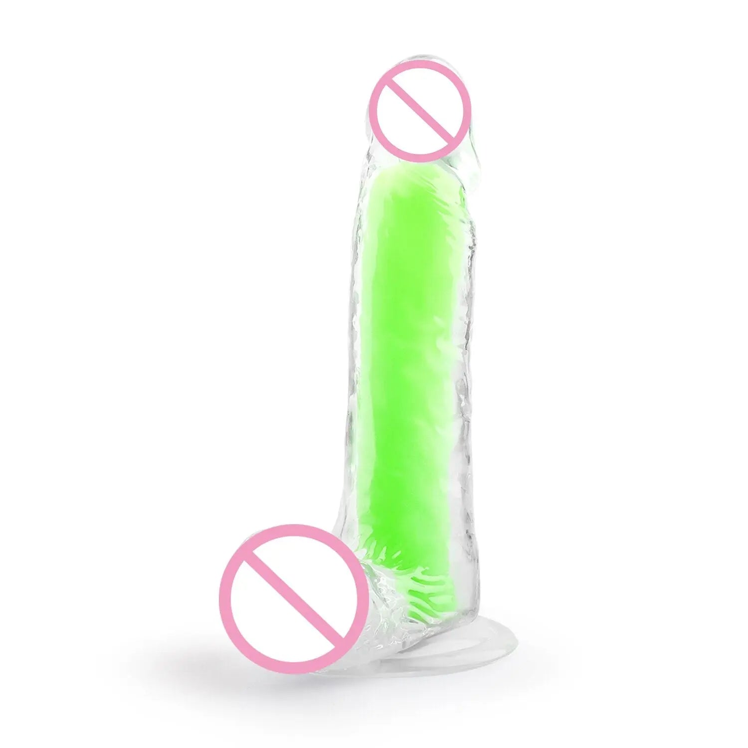 เลสเบี้ยน Dildo ดูดถ้วยสมจริง Penis สำหรับผู้หญิงช่องคลอด Clitoris Stimulator หญิง Masturbator Noctilucent เซ็กซ์ทอย - buysextoyth