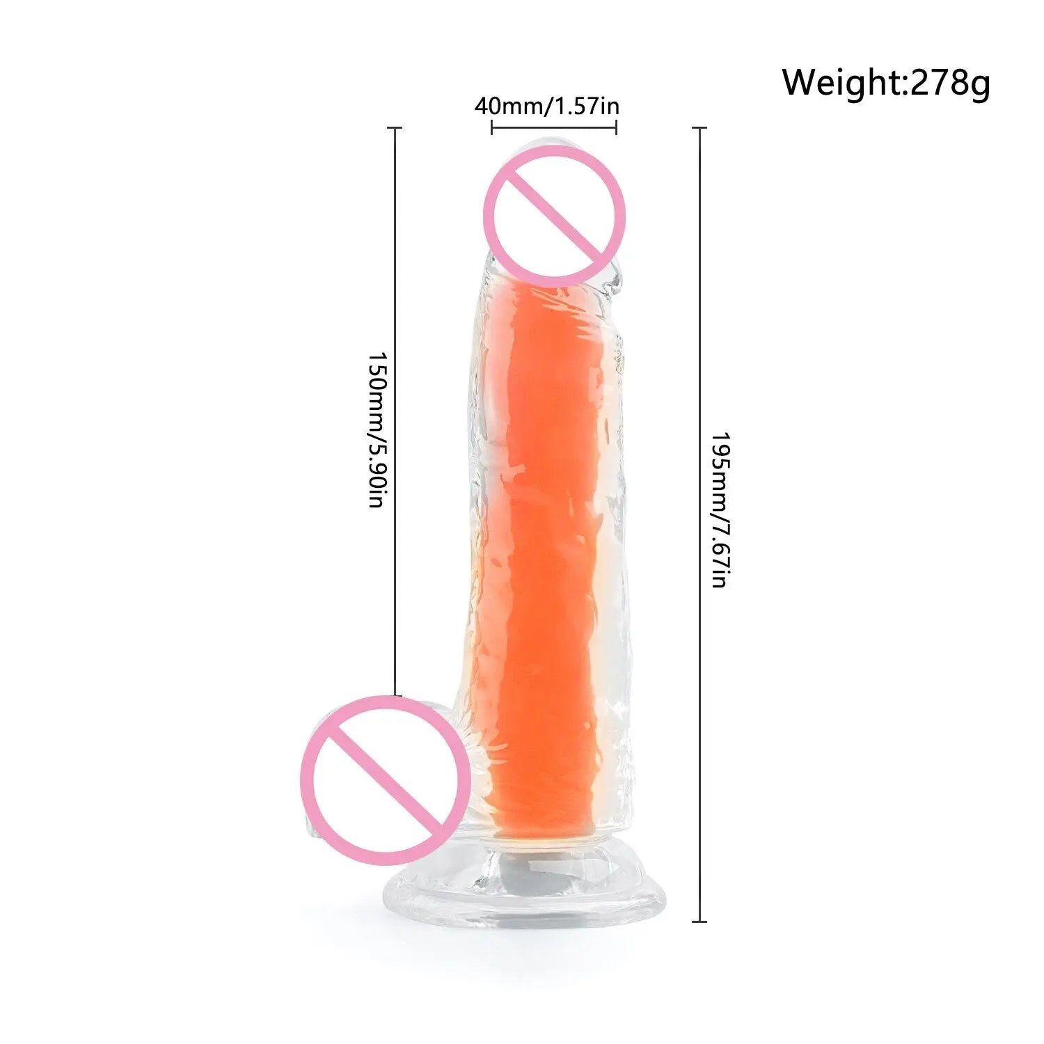 เลสเบี้ยน Dildo ดูดถ้วยสมจริง Penis สำหรับผู้หญิงช่องคลอด Clitoris Stimulator หญิง Masturbator Noctilucent เซ็กซ์ทอย - buysextoyth