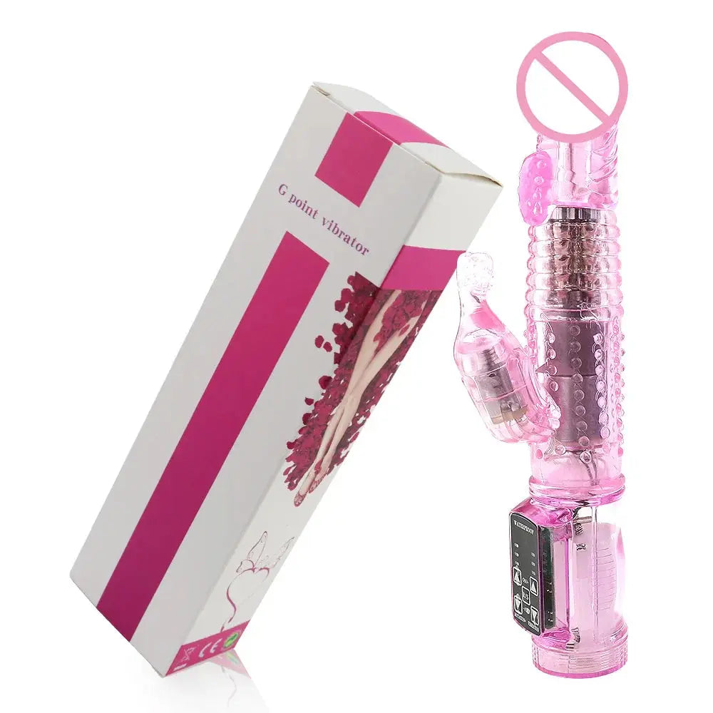 Dildo Rabbit Vibrator Masturbator G Spot 12 Speeds Vibration Dual Motor Massager Clitoris Rotation Stimulator Female Sex Toy - buysextoyth