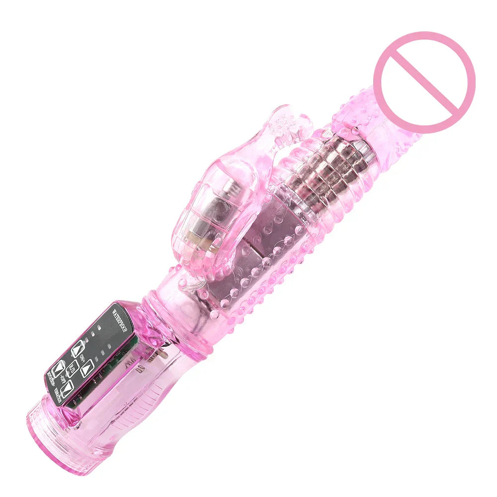 Dildo Rabbit Vibrator Masturbator G Spot 12 Speeds Vibration Dual Motor Massager Clitoris Rotation Stimulator Female Sex Toy - buysextoyth