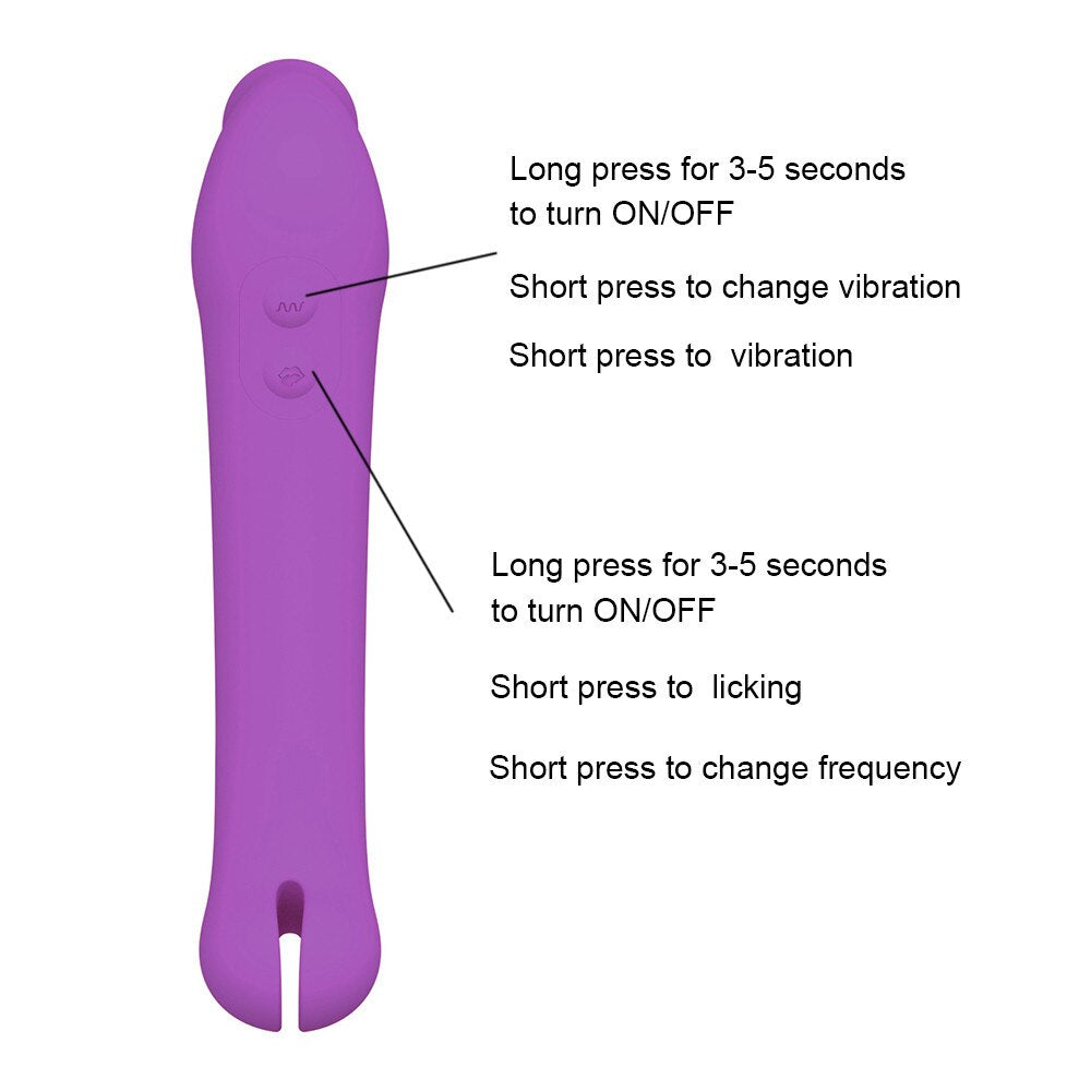 ลิ้นเลีย Dildo Vibrator หญิงเซ็กซ์ทอยช่องคลอด Orgasm Nippples Clitoris Stimulator ซิลิโคน Vibrators ผู้ใหญ่อุปกรณ์ - buysextoyth