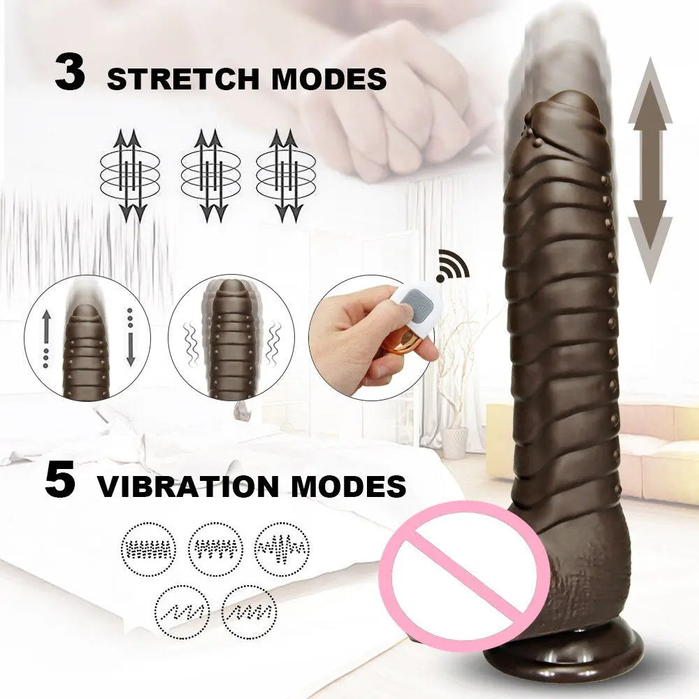 รีโมทคอนโทรลนุ่ม Dildo Vibrator เพศของเล่นเครื่องมือสำหรับผู้หญิงคู่ขนาดใหญ่ที่สมจริง Anal อวัยวะเพศชายหญิง Masturbation ผู้ใหญ่ Sex Shop - buysextoyth