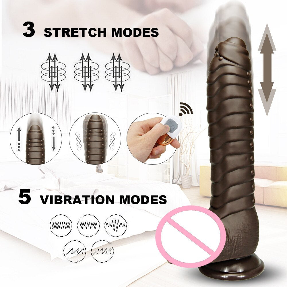 รีโมทคอนโทรลนุ่ม Dildo Vibrator เพศของเล่นเครื่องมือสำหรับผู้หญิงคู่ขนาดใหญ่ที่สมจริง Anal อวัยวะเพศชายหญิง Masturbation ผู้ใหญ่ Sex Shop - buysextoyth