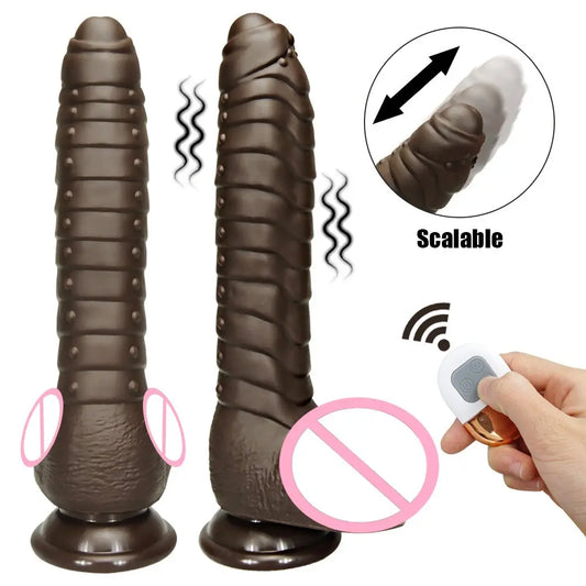 รีโมทคอนโทรลนุ่ม Dildo Vibrator เพศของเล่นเครื่องมือสำหรับผู้หญิงคู่ขนาดใหญ่ที่สมจริง Anal อวัยวะเพศชายหญิง Masturbation ผู้ใหญ่ Sex Shop - buysextoyth