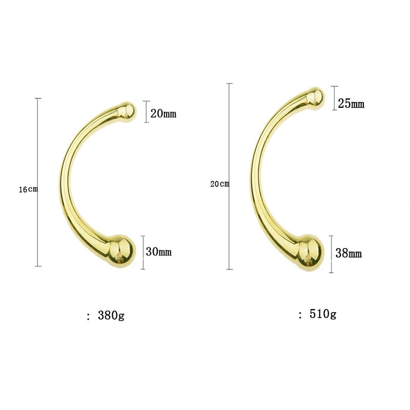 Double Ended Stainless Steel G Spot Wand Massage Stick Pure Metal Penis P-Spot Stimulator Anal Plug Dildo Sex Toy for Women Men - buysextoyth