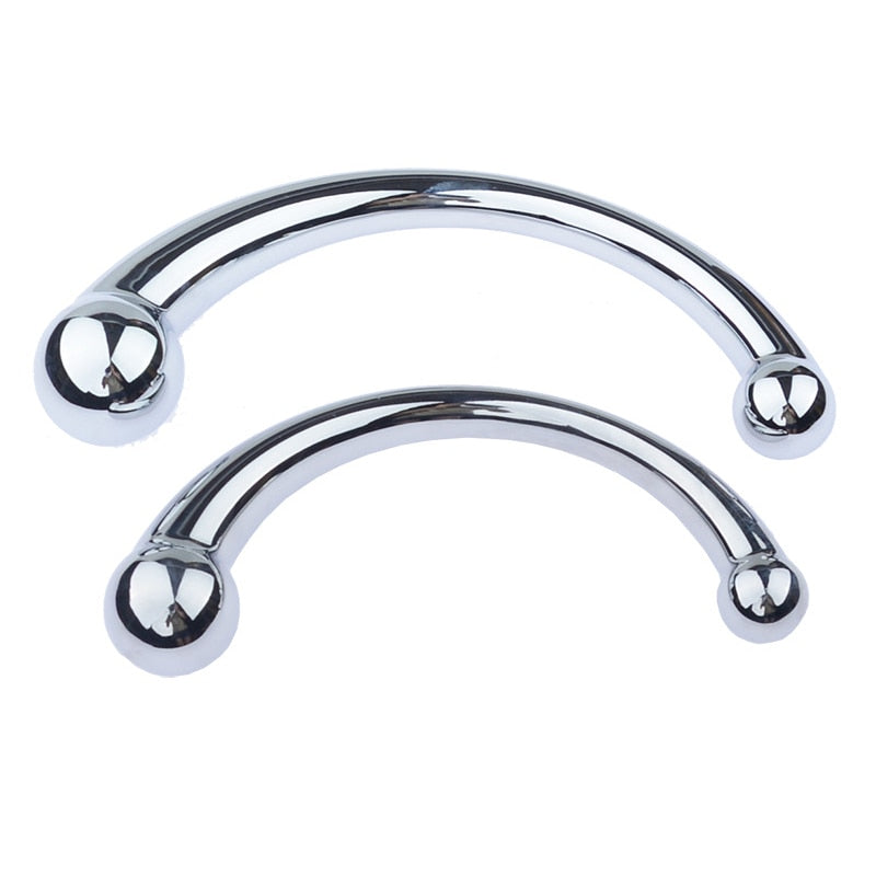Double Ended Stainless Steel G Spot Wand Massage Stick Pure Metal Penis P-Spot Stimulator Anal Plug Dildo Sex Toy for Women Men - buysextoyth