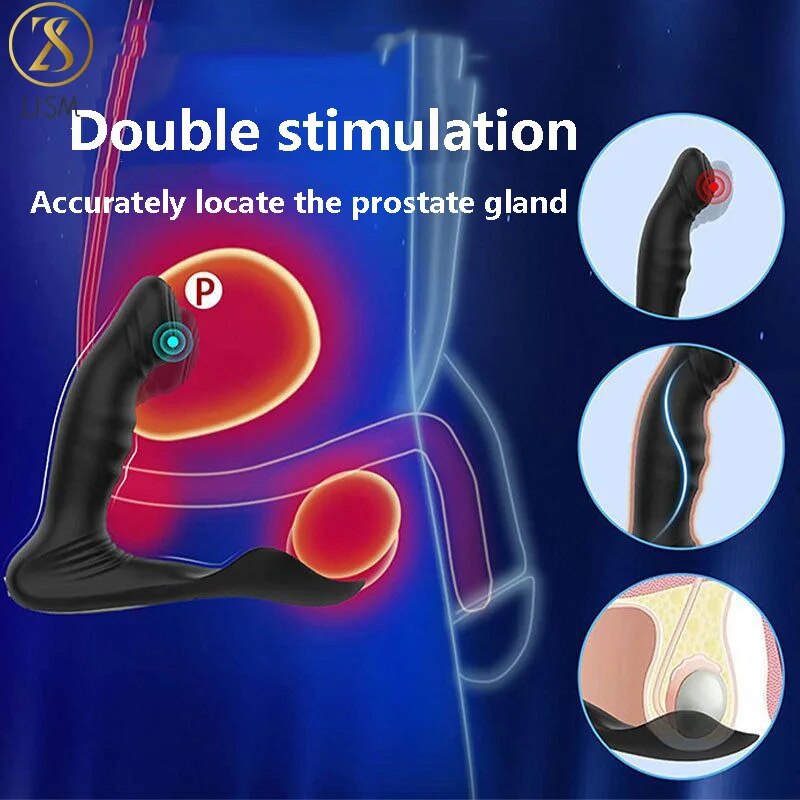 Double Stimulation Anal Vibrator Erotic Butt Plug Adult Sex Toy For Men Wireless Remote Testicular Prostate Massage Vibration - buysextoyth
