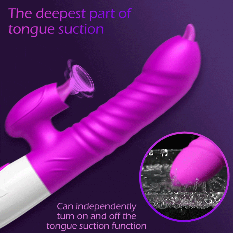Double Tongue Vibrating dildo with Telescopic Rotating vibrators for woman Anal vaginal Clitoris Stimulator Adult suck sex toys - buysextoyth