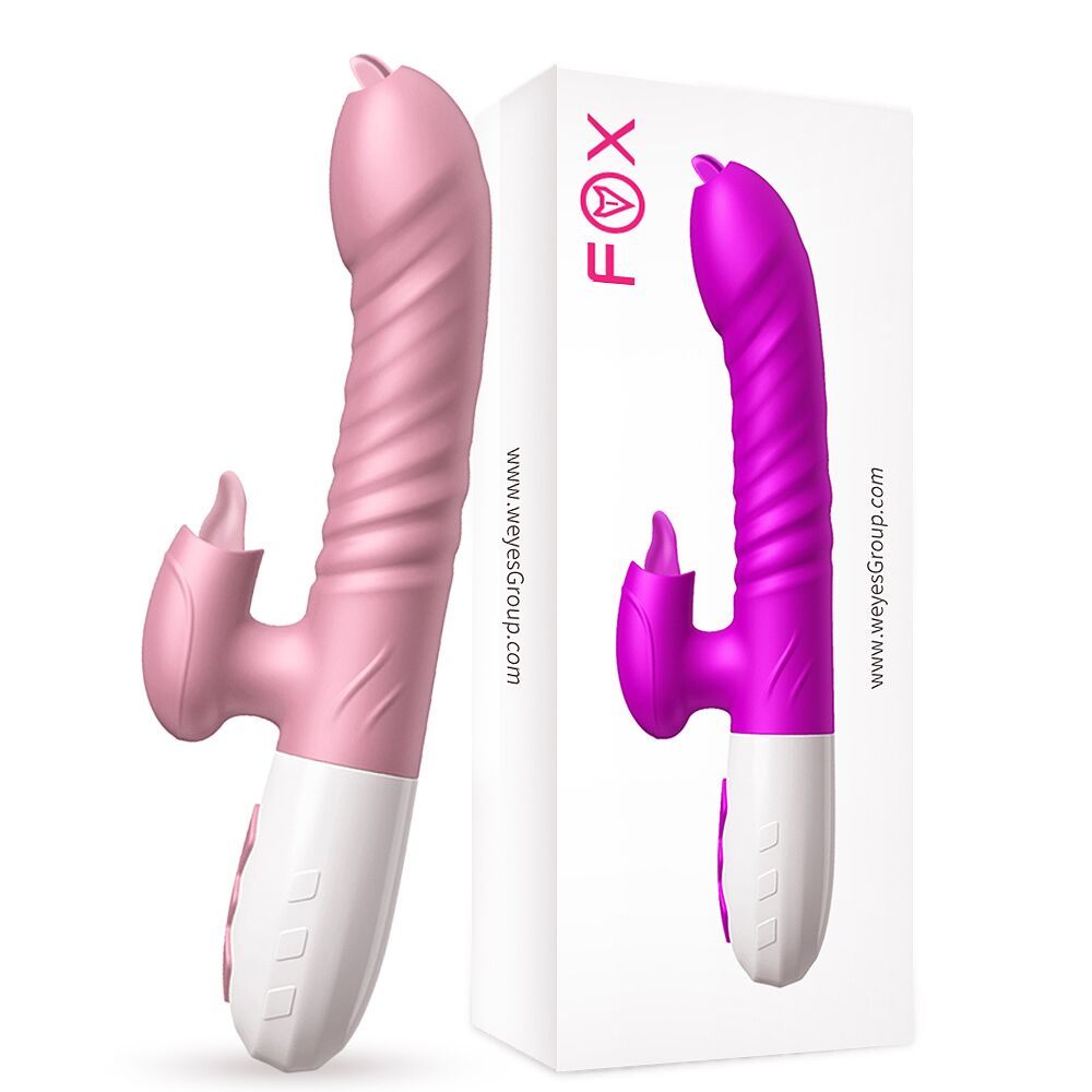 Double Tongue Vibrating dildo with Telescopic Rotating vibrators for woman Anal vaginal Clitoris Stimulator Adult suck sex toys - buysextoyth