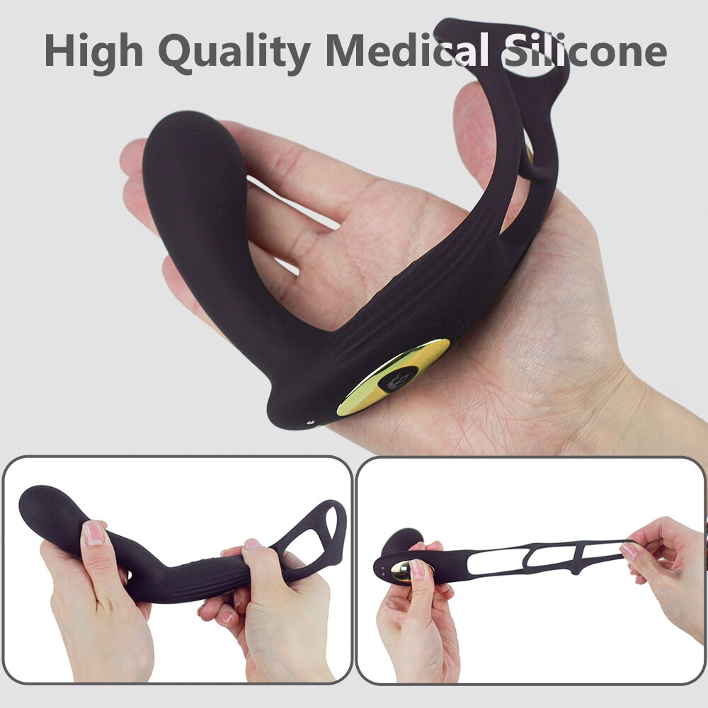 Dual Vibrator Butt Plug ชาย Prostate Massager กับแหวน Cock Anal เซ็กซ์ทอยสำหรับ Man Rechargeable ผู้ใหญ่คู่ Eroitc ผลิตภัณฑ์ - buysextoyth