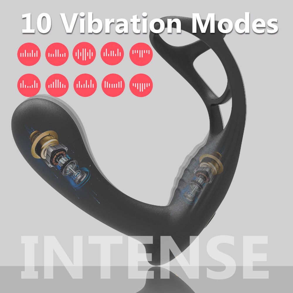 Dual Vibrator Butt Plug ชาย Prostate Massager กับแหวน Cock Anal เซ็กซ์ทอยสำหรับ Man Rechargeable ผู้ใหญ่คู่ Eroitc ผลิตภัณฑ์ - buysextoyth
