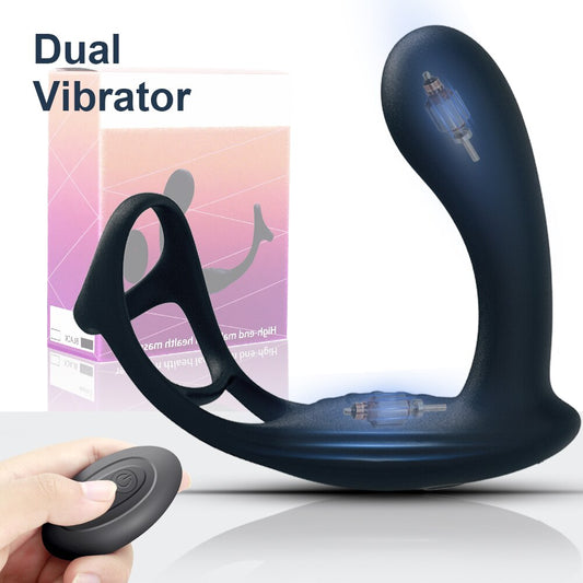 Dual Vibrator Butt Plug ชาย Prostate Massager กับแหวน Cock Anal เซ็กซ์ทอยสำหรับ Man Rechargeable ผู้ใหญ่คู่ Eroitc ผลิตภัณฑ์ - buysextoyth