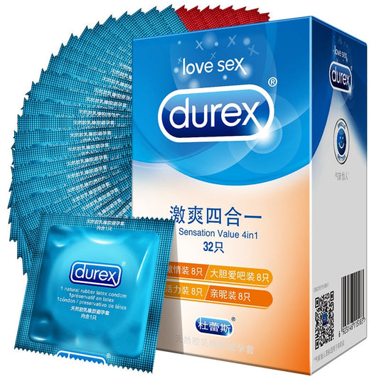 Durex Condoms Ultra Thin  Natural Latex Penis Cock Sleeve Mixed 4 Types Pleasures  Extra Lubricated Condom Sex Toys for Men - buysextoyth