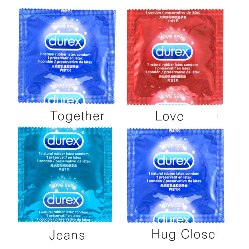Durex Condoms Ultra Thin  Natural Latex Penis Cock Sleeve Mixed 4 Types Pleasures  Extra Lubricated Condom Sex Toys for Men - buysextoyth
