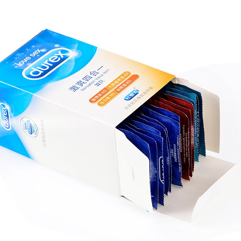 Durex Condoms Ultra Thin  Natural Latex Penis Cock Sleeve Mixed 4 Types Pleasures  Extra Lubricated Condom Sex Toys for Men - buysextoyth