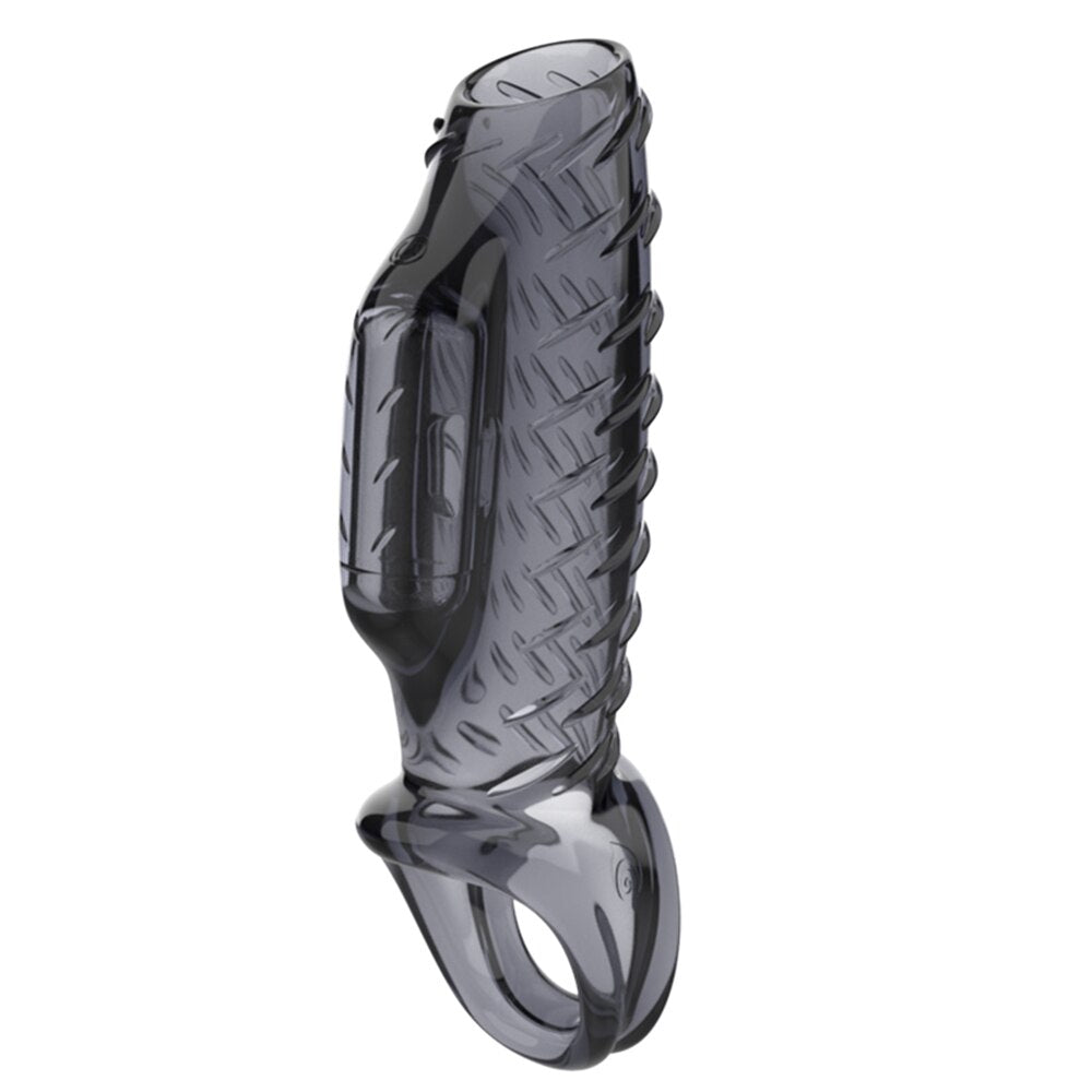ชาย Ejaculation Delay Cock แขนแหวนอวัยวะเพศชาย Vibrating G จุดกระตุ้น Vibrator Dick ขยาย Extender เพศของเล่นสำหรับผู้ชาย - buysextoyth