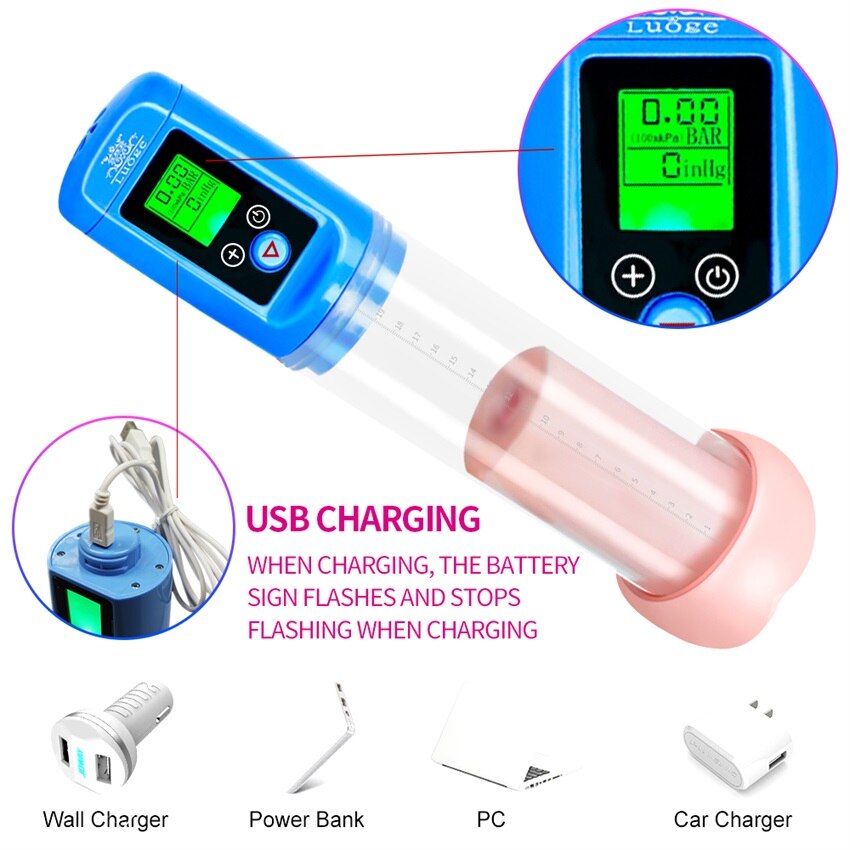 Electric Penis Pump Sex Toys for Men USB Charging Automatic Penis Extender Vacuum Pump Penile Enlarger Erection Male Masturbator - buysextoyth