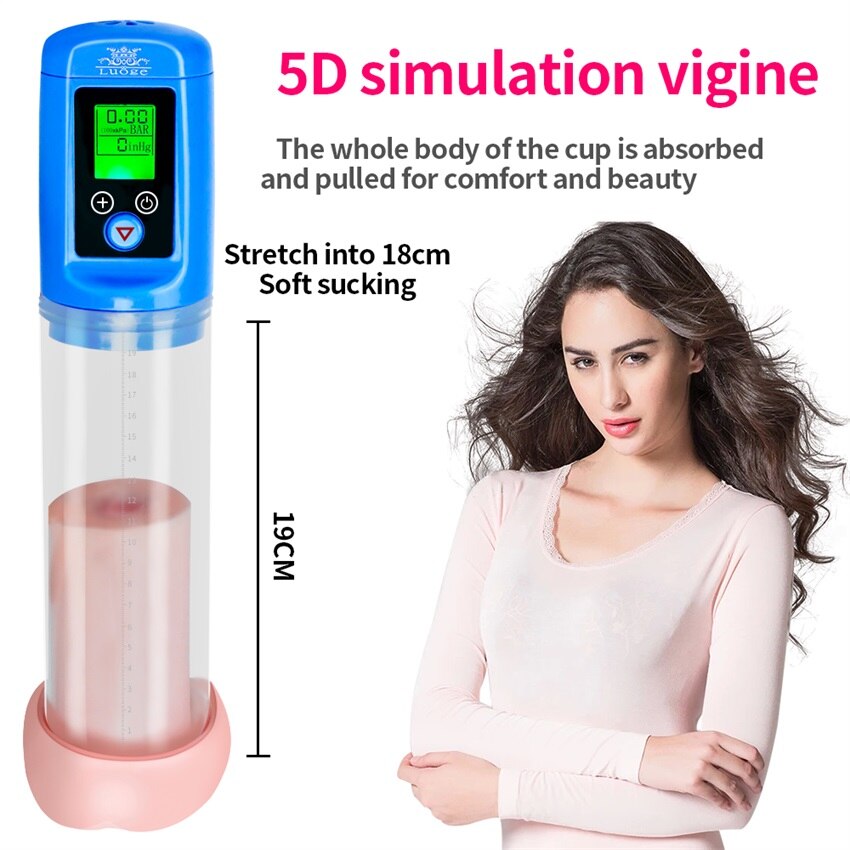 Electric Penis Pump Sex Toys for Men USB Charging Automatic Penis Extender Vacuum Pump Penile Enlarger Erection Male Masturbator - buysextoyth