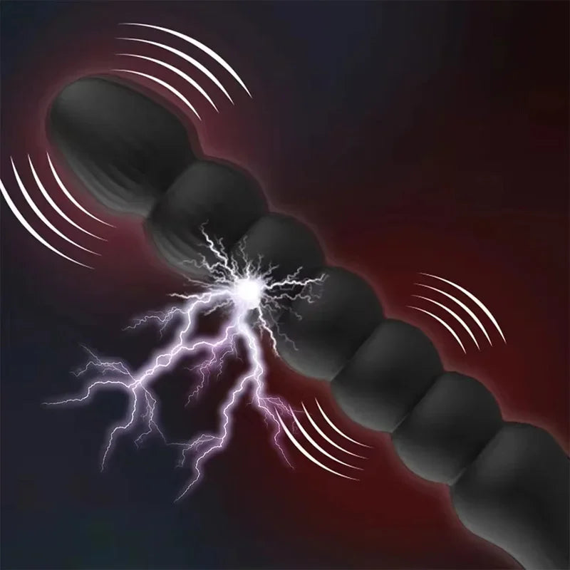 Electric Shock Anal Vibrator Pulse Sex Toy Anal Beads Vibrators Gay Prostate Massage Silicone Butt Plugs For Couple - buysextoyth