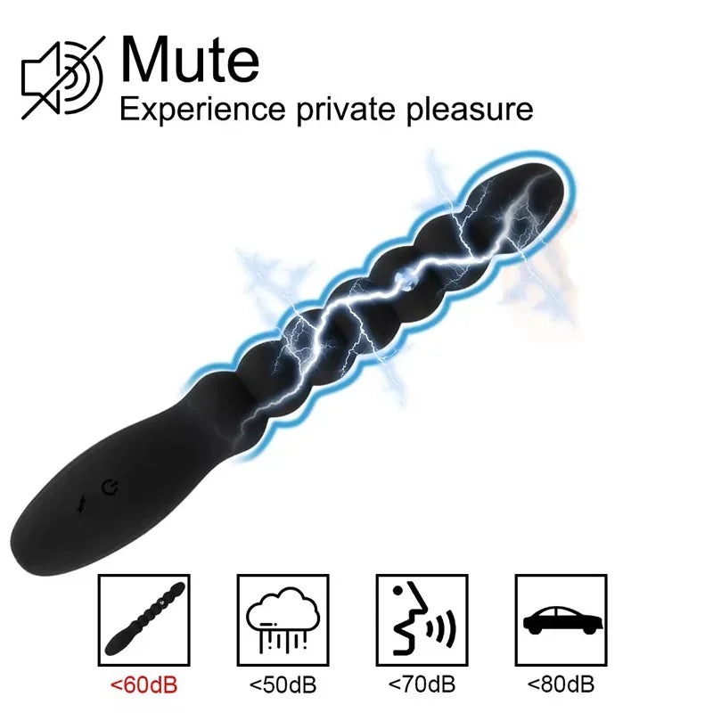 Electric Shock Anal Vibrator Pulse Sex Toy Anal Beads Vibrators Gay Prostate Massage Silicone Butt Plugs For Couple - buysextoyth