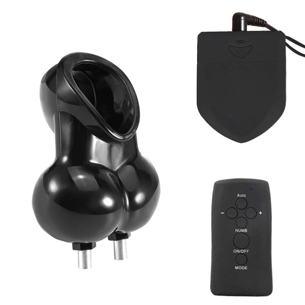 Electric Shock Glans Trainer SM Male Masturbator Scrotum Bondage Massage Chasity Cage Wireless Remote Control Sex Toys BDSM - buysextoyth