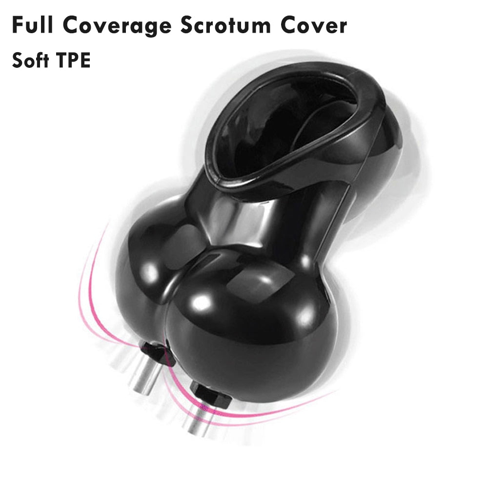 Electric Shock Glans Trainer SM Male Masturbator Scrotum Bondage Massage Chasity Cage Wireless Remote Control Sex Toys BDSM - buysextoyth