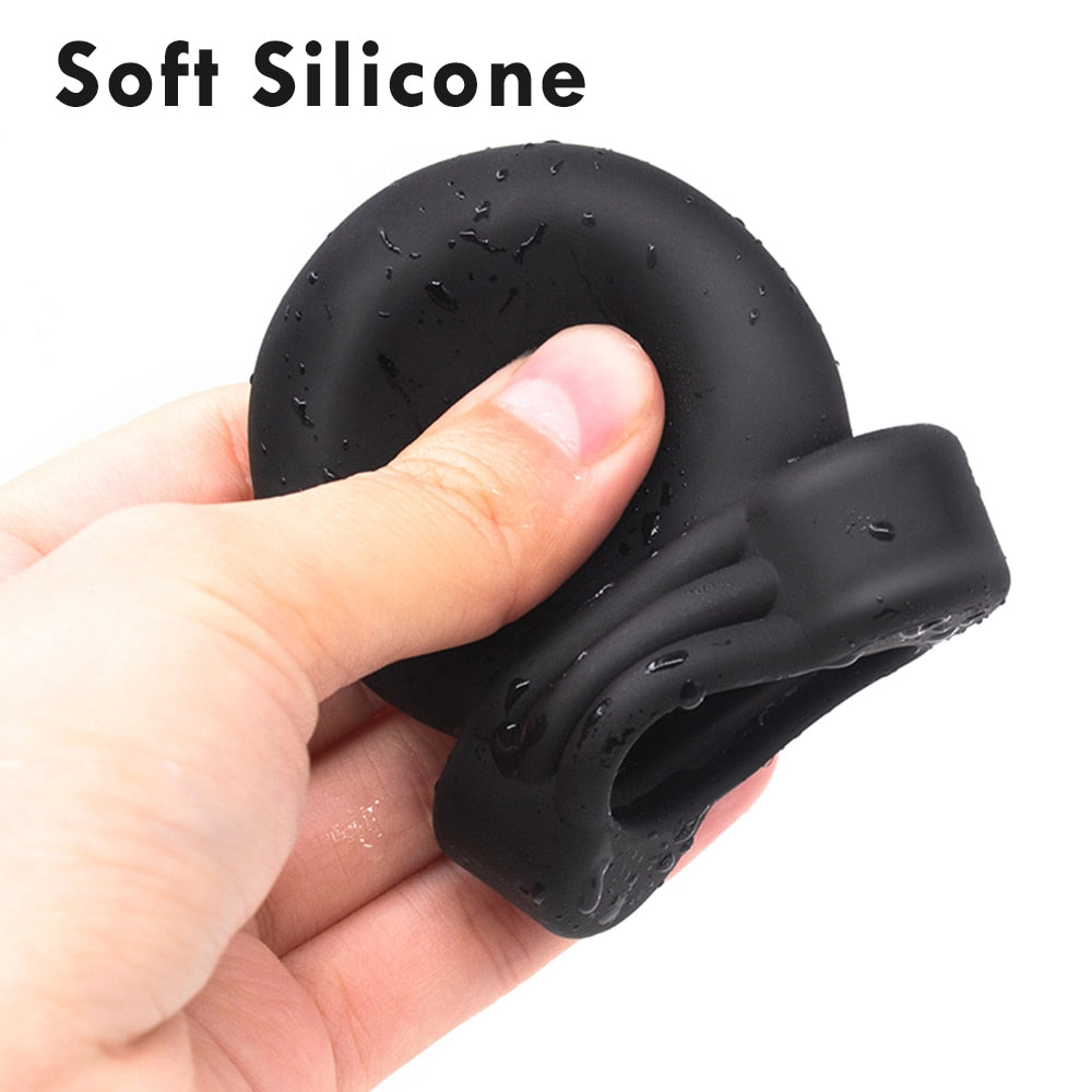 Electric Shock Glans Trainer SM Male Masturbator Scrotum Bondage Massage Chasity Cage Wireless Remote Control Sex Toys BDSM - buysextoyth