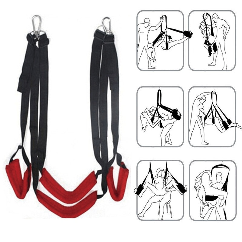 Erotic Adult Sex Toys for Woman Couples Sex Swing BDSM Bondage Handcuffs Ankle Cuffs Under Bed Restraint Slave Fetish Games - buysextoyth