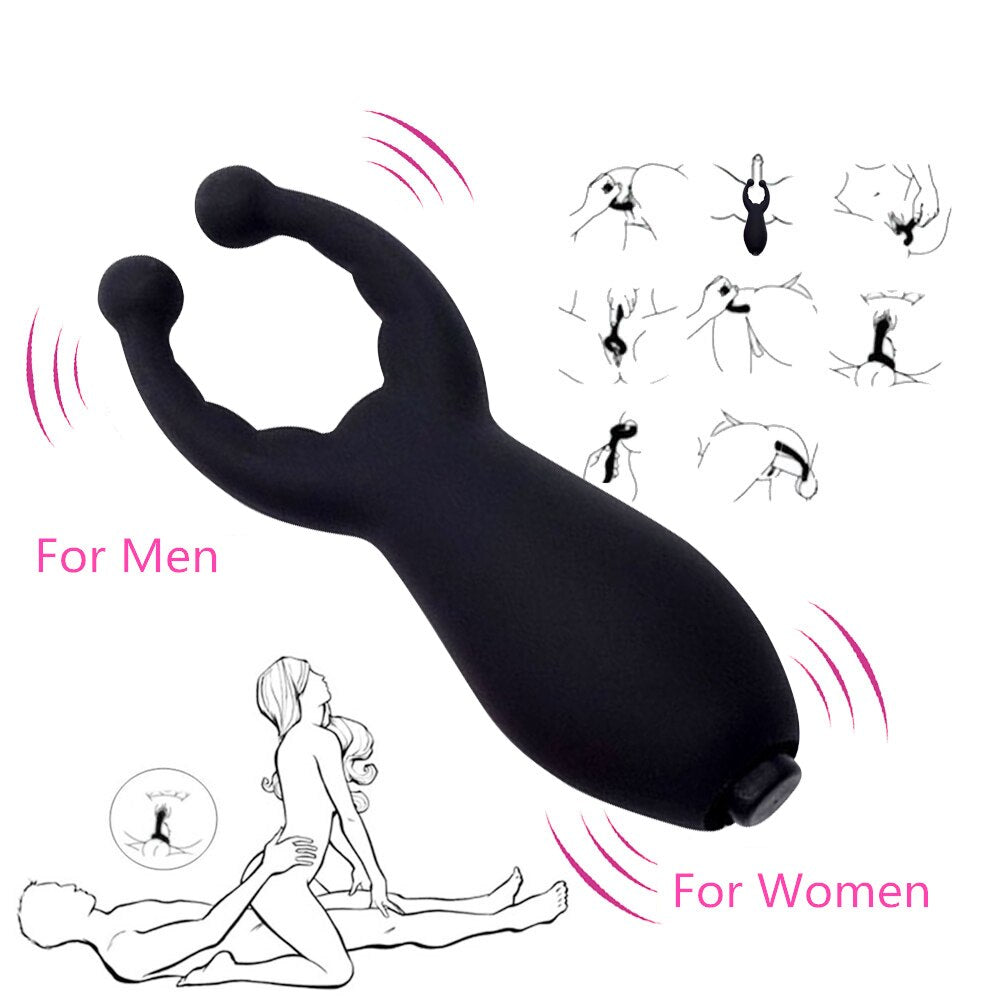 Erotic G-Spot Clitoris Stimulator Vibrators Dildo Nipple Clamp Penis Vibrating Ring Adult Products Sex Toys for Women Men Couple - buysextoyth