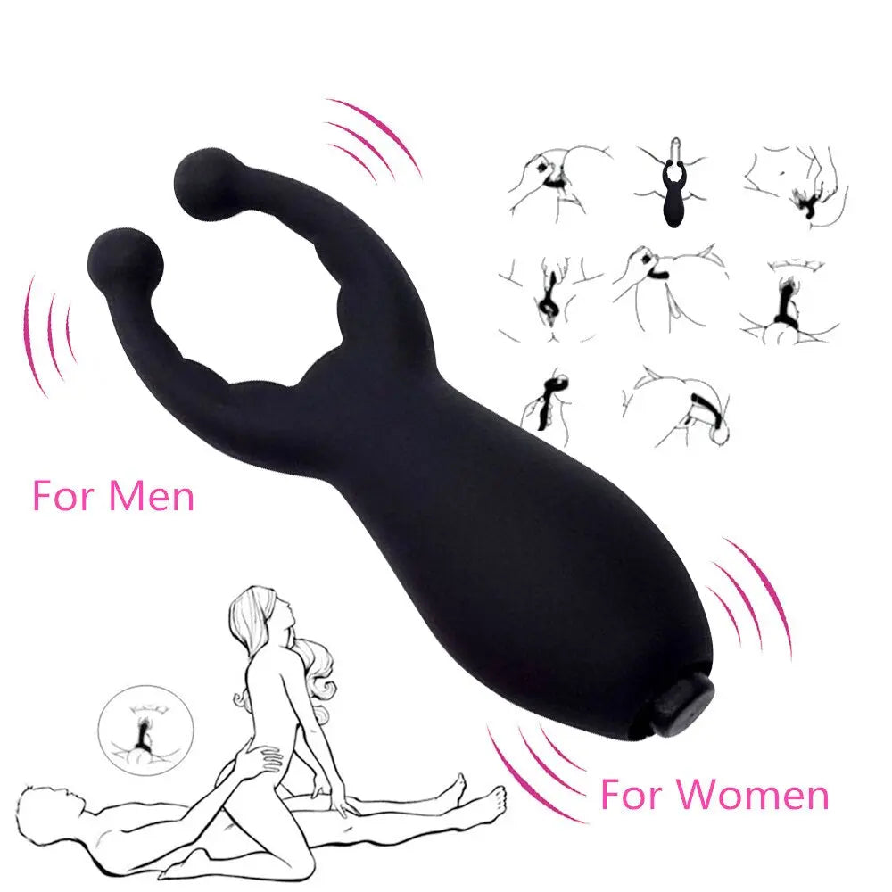 Erotic G-Spot Clitoris Stimulator Vibrators Dildo Nipple Clamp Penis Vibrating Ring Adult Products Sex Toys for Women Men Couple - buysextoyth