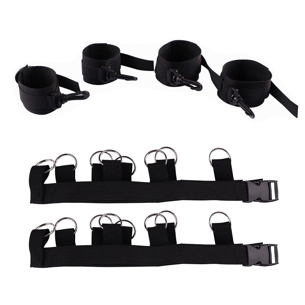 Erotic SM Adults Games Sex Toys for Women Wrists Ankle Cuffs Under Bed BDSM Bondage Restraint Nylon Sex Handcuffs - buysextoyth