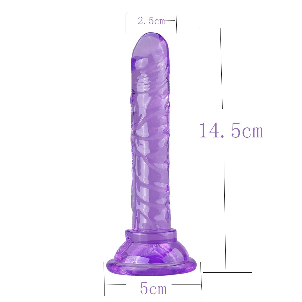 Erotic Soft Jelly Dildo Anal Butt Plug Realistic Penis Strong Suction Cup Dick Toy for Adult G-spot Orgasm Sex Toys for Woman - buysextoyth
