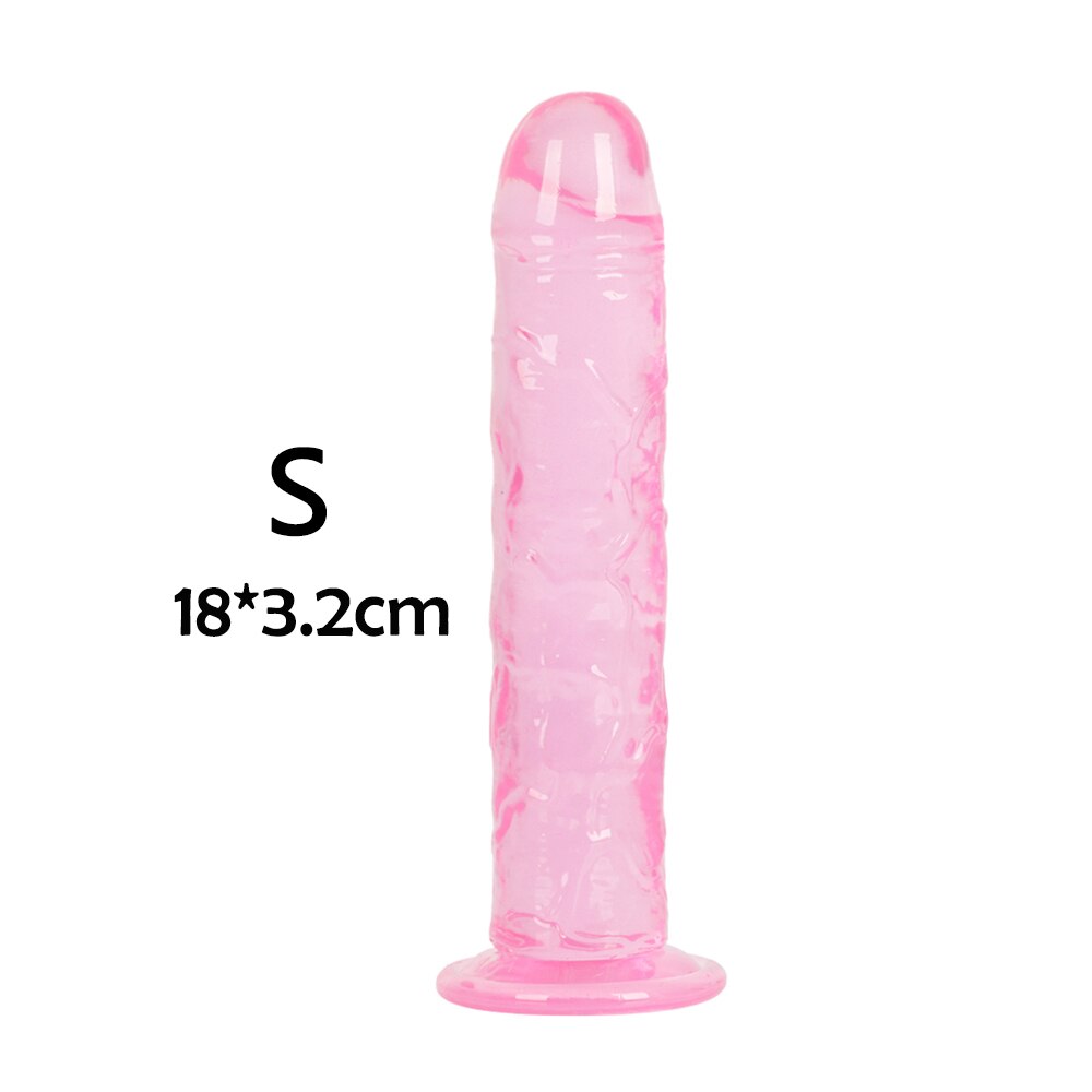 Erotic Soft Jelly Dildo Anal Butt Plug Realistic Penis Strong Suction Cup Dick Toy for Adult G-spot Orgasm Sex Toys for Woman - buysextoyth