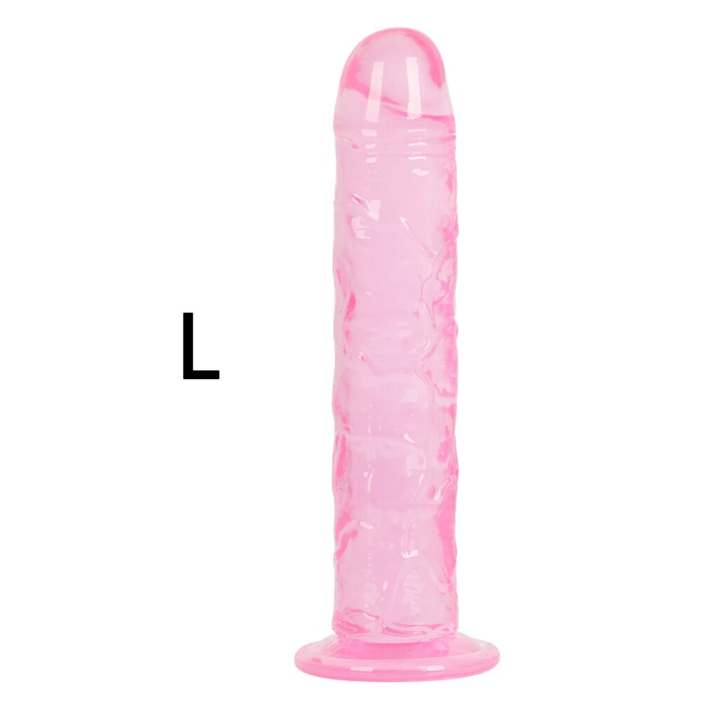 Erotic Soft Jelly Dildo Anal Butt Plug Realistic Penis Strong Suction Cup Dick Toy for Adult G-spot Orgasm Sex Toys for Woman - buysextoyth