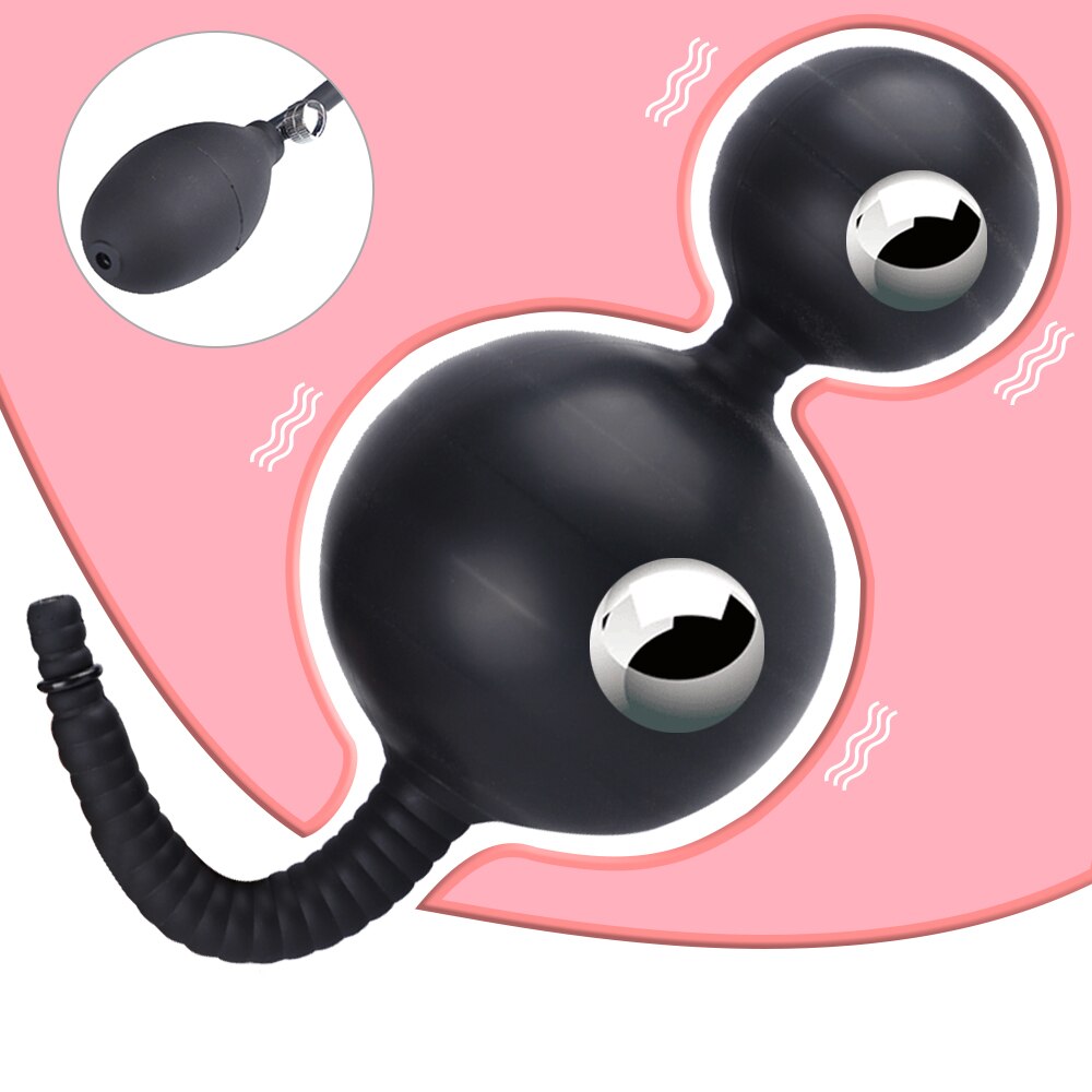 Erotic Toy Anus Expander Inflatable Butt Plug Anal Beads with Rings Man Prostate Massager Male Deep Anus Expandable Plug Sex Toy - buysextoyth