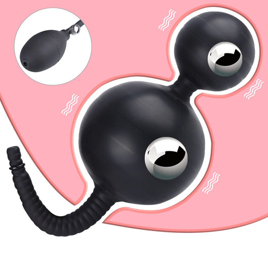 Erotic Toy Anus Expander Inflatable Butt Plug Anal Beads with Rings Man Prostate Massager Male Deep Anus Expandable Plug Sex Toy - buysextoyth