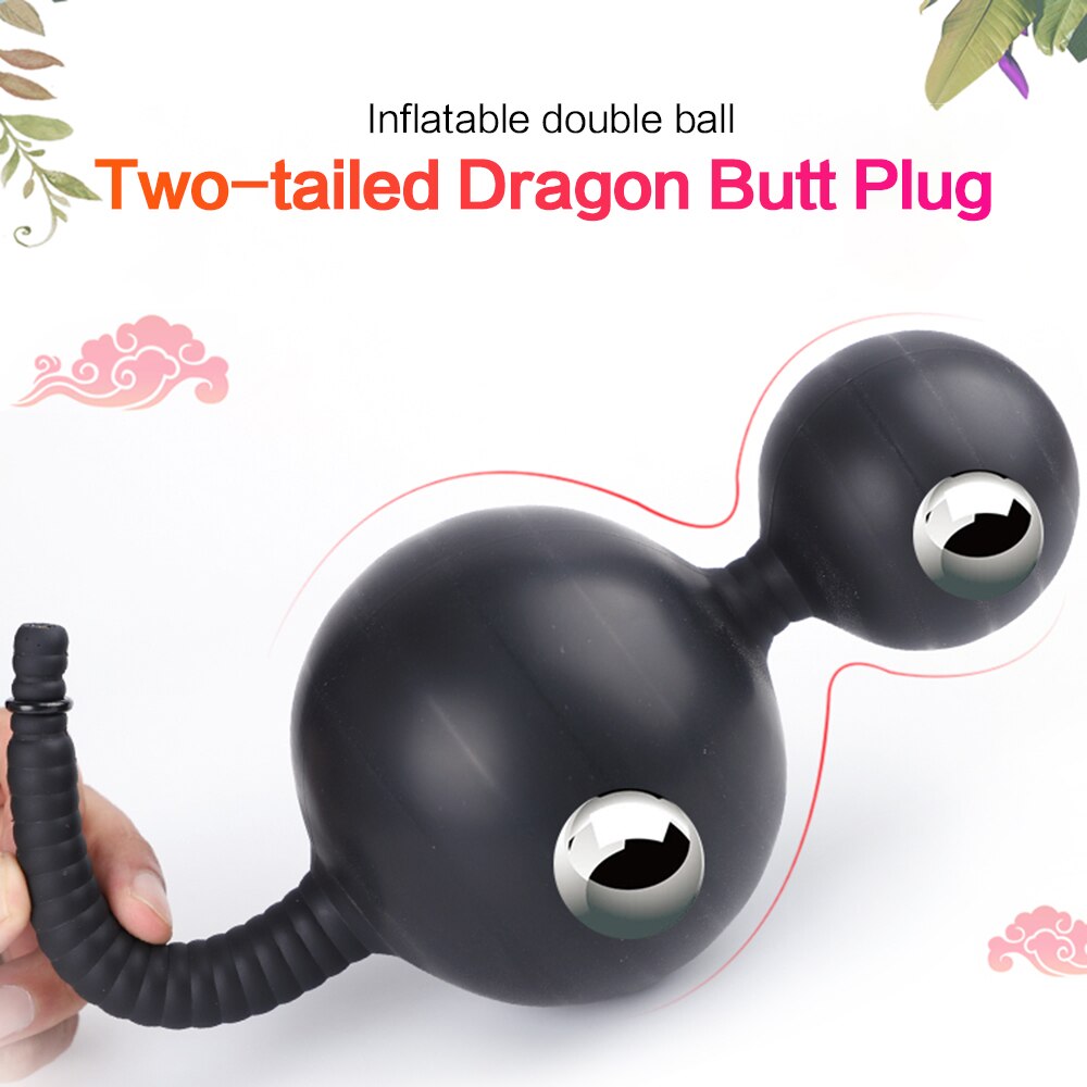 Erotic Toy Anus Expander Inflatable Butt Plug Anal Beads with Rings Man Prostate Massager Male Deep Anus Expandable Plug Sex Toy - buysextoyth