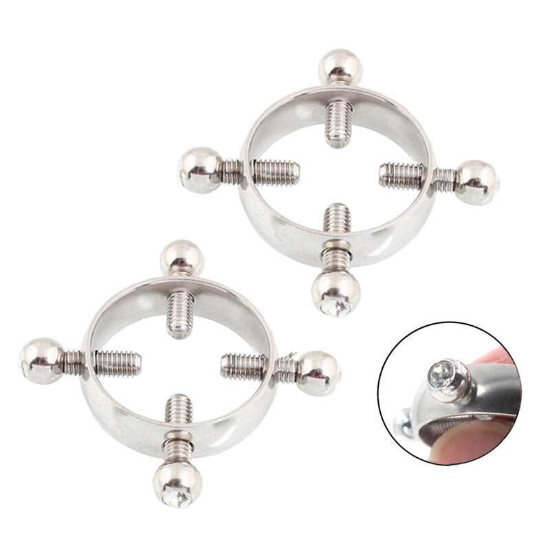 Eroticos Adult Games for Women Stainless Steel Round Non Piercing Nipple Clamps Sex Toys for Couples BDSM Bondage Slave Sex Shop - buysextoyth
