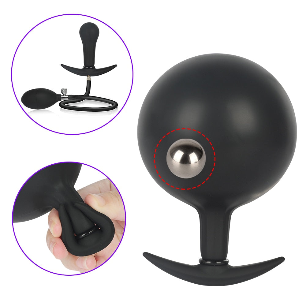 Expandable Prostate Massager Butt Plug Adult Sex Toys Inflatable Silicon Huge Big Anal Plug Anal Dildo Pump Anal Dilator - buysextoyth