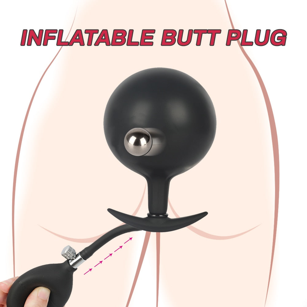 Expandable Prostate Massager Butt Plug Adult Sex Toys Inflatable Silicon Huge Big Anal Plug Anal Dildo Pump Anal Dilator - buysextoyth