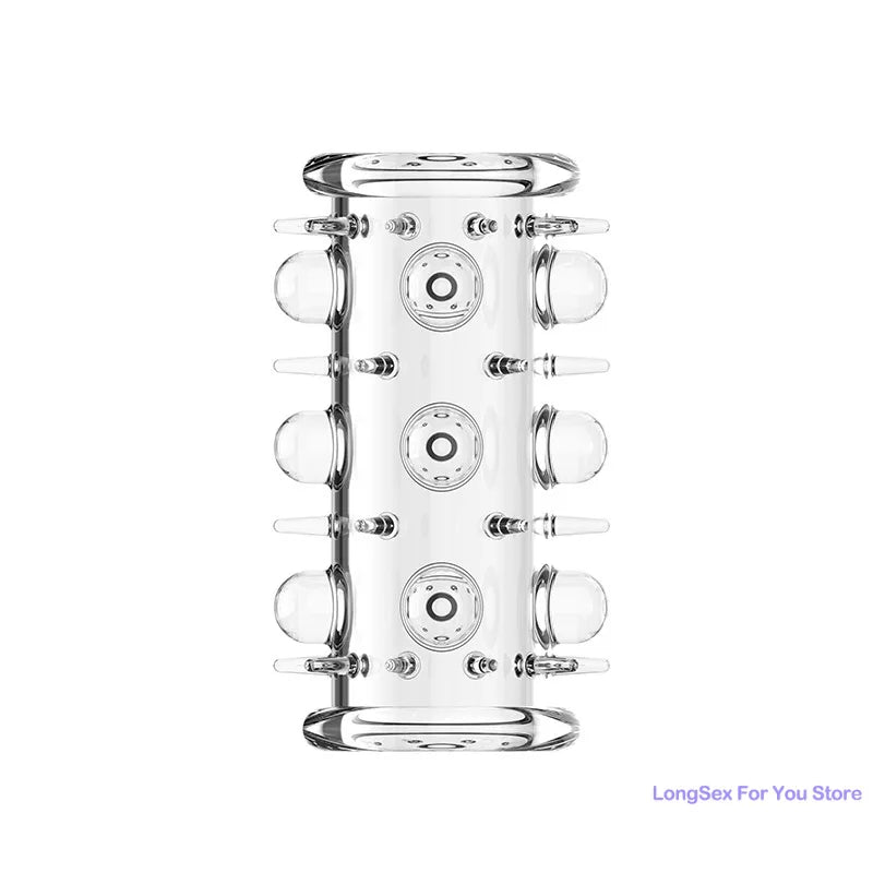 Extension Penis Sleeve Cock Rings For Men Enlarger Glans Particles Condom Lasting Delayed Sex Toys Adult Sexual Dotted Sex Goods - buysextoyth