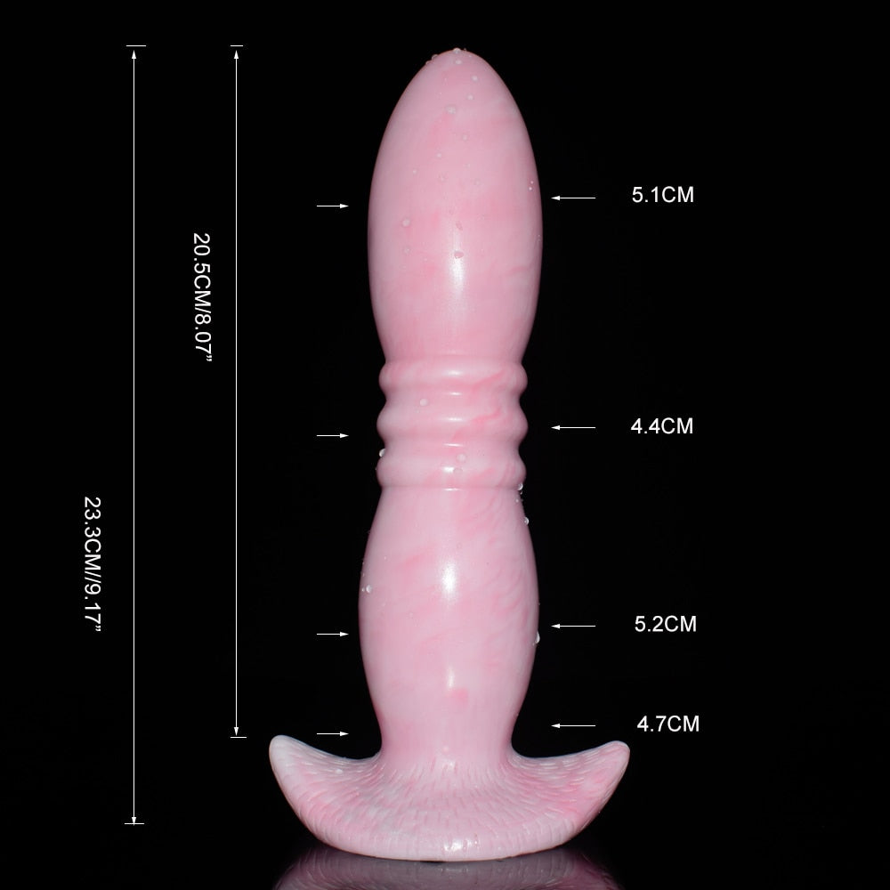 FAAK Large Pink Butt Plug with Sucker Silicone Bullet Anal Sex Toys for Woman Man Anus Massage Beads Dildos Vagina Stimulate - buysextoyth