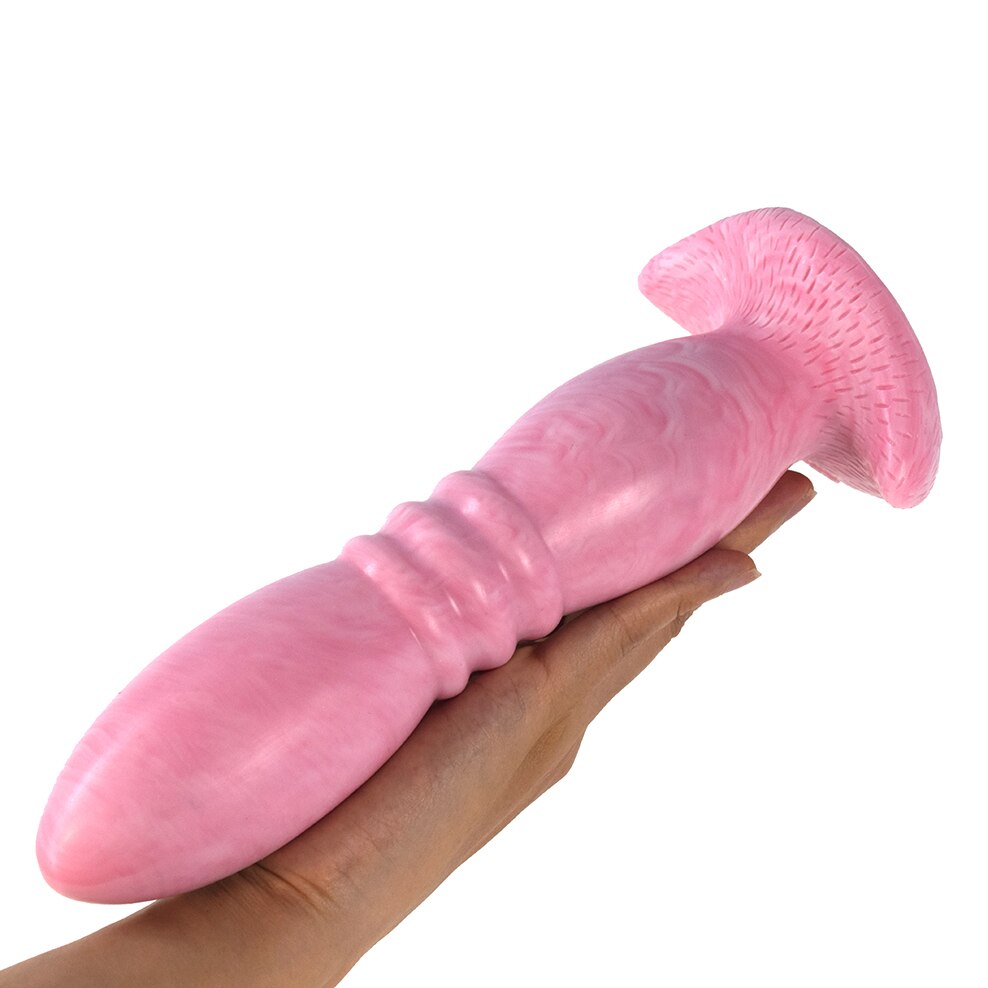 FAAK Large Pink Butt Plug with Sucker Silicone Bullet Anal Sex Toys for Woman Man Anus Massage Beads Dildos Vagina Stimulate - buysextoyth