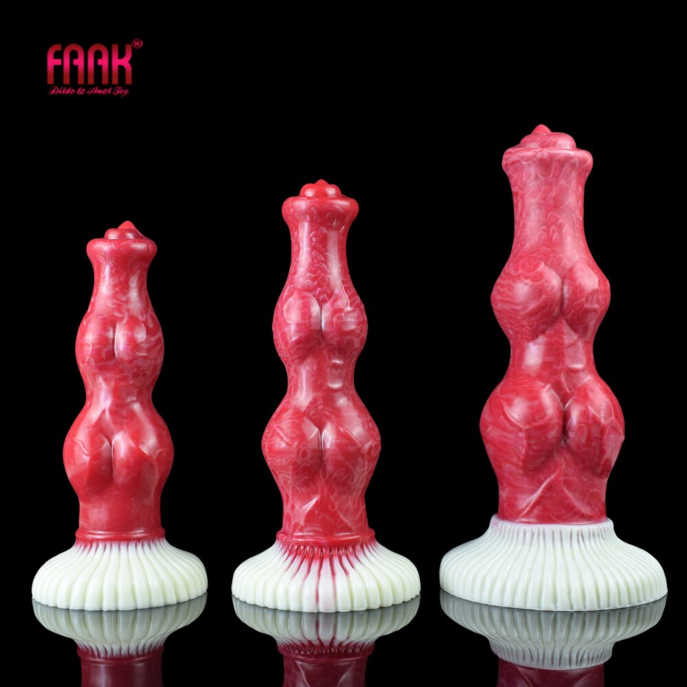 ซิลิโคนลูกปัด Sucker สีแดงขนาดใหญ่ Knot สุนัข Dildo เซ็กซ์ทอยสำหรับผู้หญิงผู้ชาย Unisex เร้าอารมณ์ผลิตภัณฑ์ Butt Plug - buysextoyth